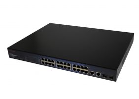 SANTEC SANSWITCH-24POE SANTEC Switch smart managed 24-Port PoE Fast Ethernet plus 2 Giga Combo Ports, 19"