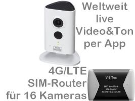 238.021 4G/LTE 3G/UMTS Mobilfunkkamera-Set: Weltweit Live-Video mit Ton, Aufzeichnung, Bewegungsalarm, SANTEC 3MP Nachtsichtkamera BW3020 mit LTE-Router (bis 16 Kameras mit einer SIM-Card), Zugriff per Handy-App/PC. Ideal für z.B. Ferien-/Wochenendhaus