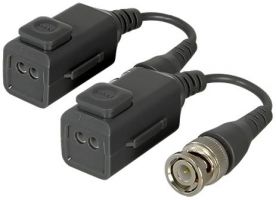 220.10 EuroTECH passiver Zweidraht-Sender/Empfänger ET-Balun1-Set mit Klemmen/BNC-Peitsche für FBAS/CVBS und HD-Video AHD,CVI,TVI, Kabellängen bis 500m