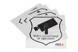 Axis SURVEILLANCE STICKER ENG 50PCS Aufkleber, Axis Kamera Bild, Text:  ZollVideo surveillance in operation Zoll, 50 Stück