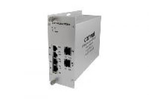 ComNet CLFE4+2SMSPOEC Switch, Self Managed, 4x RJ45 10/100Mbit, PoE 30W, 2x Coax, 48VDC