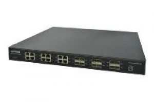 ComNet CNGE24FXTX12MSP Managed Gigabit Switch, 12x RJ45, 12xSFP, 19 Zoll 1RU, PoE+, 2x 48VDC Eingang, 230VAC