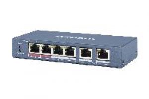 Hikvision DS-3E0106HP-E Ethernet Switch, unmanaged 4x RJ45, 2x RJ45 Uplink, PoE 60W, 48VDC