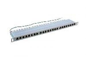 Jetrics jetrack19-PP24-1-GR Patchpanel, 24 x RJ45, Cat.6A, 10 Gbit, 500MHz, 1HE, RAL7035