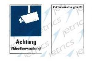 Jetrics JETSIGN-VÜ-2030K/1 Schild, Kunststoff,  ZollAchtung Videoüberwachung! Zoll, gemäß EU-DSGVO, ca. A4