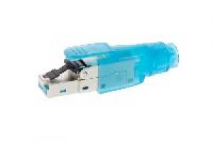 Jetrics jetcon-RJ45S-Cat6A-FC RJ45 Stecker Cat.6A AWG22-27 Feldkonfektionierbar, blau