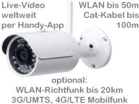 E Überwachungskamera WLAN bis 20km oder 4G/LTE